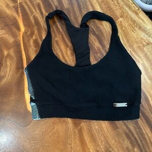 Bombshell Sportswear Chevron Sports Bra- Jet Black